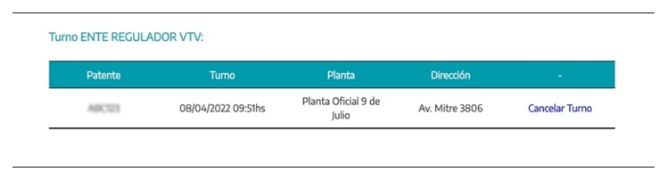Paso 3 para consultar o cambiar el turno de la VTV en Bolívar